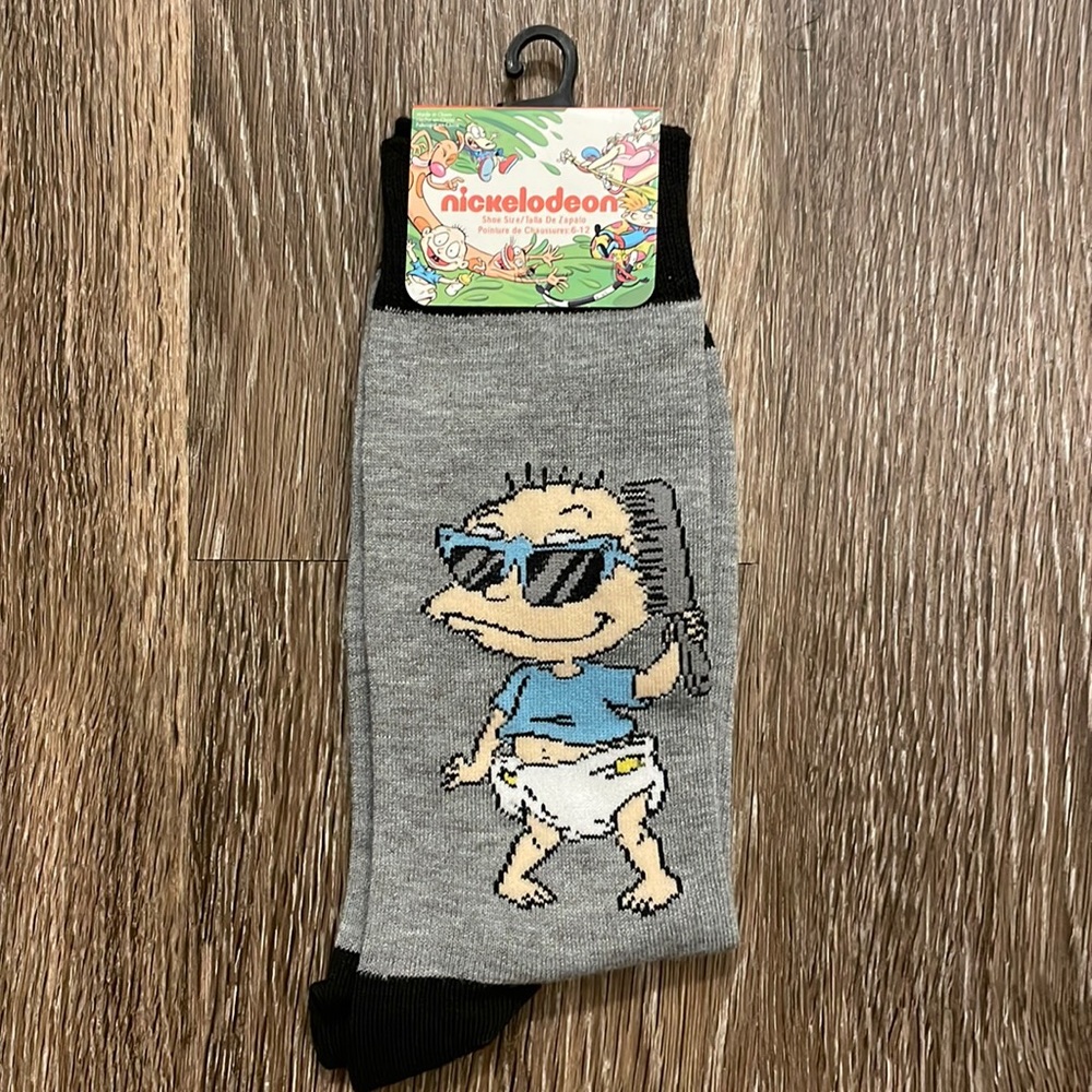 NWT Nickelodeon Rugrats Mens Pair Of Novelty Crew NEW Socks TOMMY PICKLES